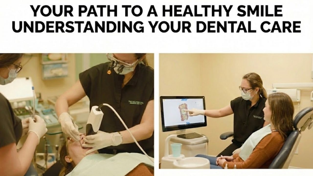 Dental professionals at The Village Dental in Miami demonstrating patient care and explaining treatment options for a healthy smile.